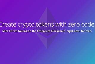 Create crypto tokens with zero code