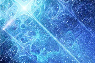 Beautiful Blue Deep Dream Fractal Blizzard