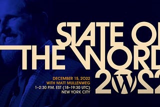 Screenshot of State of the Word 2022 video splash image