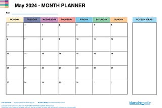 May 2024 Planner + baby swan