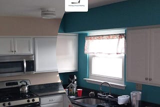 Before and After pic of a kitchen just painted.