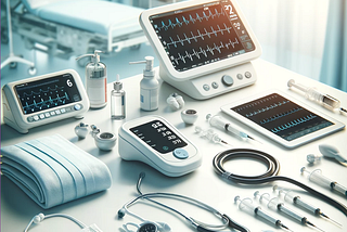 Medical devices are ready for use on a table