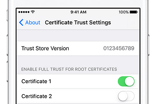 Certificate Trust Settings — iOS