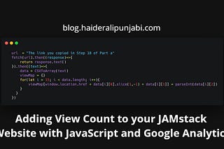 Adding View Count to your JAMstack Website with JavaScript and Google Analytics