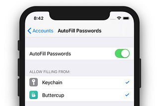 AutoFill login forms on iOS with Buttercup for Mobile