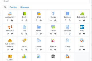 Moodle module options