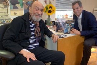 David Pogue (right) interviews Milton Glaser.