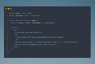 Developing a custom useTimer hook in React
