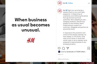 H&M says: “Do not worry, I have your back”