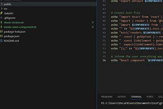 Bash scripts for React, automating tasks