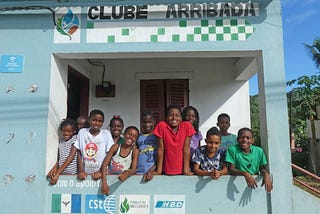 A photograph of children in Cape Verde who joined Club Arribada, a club made possible by grant money from the Conservation Tech Award.