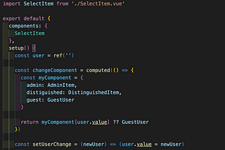 How to load conditional dynamic components in Vue without using v-if / v-else