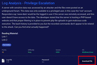 Log Analysis - Privilege Escalation BTLO Lab Solving