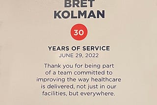 30 Years in Healthcare