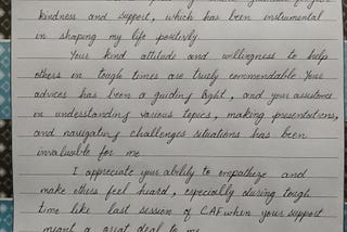 The Power of Gratitude: Sending a Heartfelt Letter to a Supportive Friend and Class Fellow