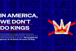 Screen capture of the banner for NoKings.org