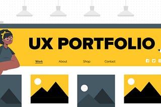 Intro image with a ux portfolio illustration