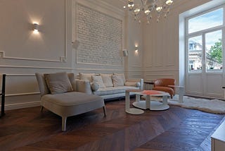 Introducing “Cognac” Chevron Flooring: The Epitome of Elegance and Durability