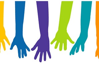 Image of multicoloured hands