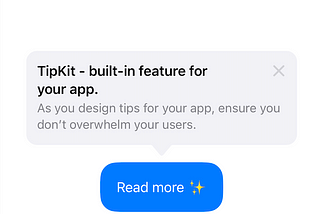 SwiftUI, TipKit — built-in ‘tip’ feature for your app.
