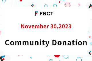 Community Donation is Launched Today