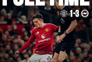 Manchester United losing against Brighton
