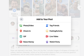 Facebook allows creation / sharing of 8 different types of posts