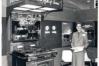 Photo in 1986 of Betty Ferlin at FSTC’s forerunner in a PG&E company cafeteria kitchen.