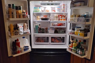 Picture of a clean and organized refrigerator.