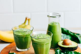 Creamy Avocado Banana Green Smoothie (plant based)