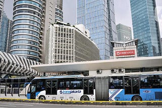 One of the good public transportation in Jakarta, Transjakarta.