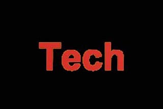 A black blank space with the word “tech”