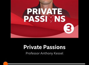 Guest appearance on BBC Radio 3 ‘Private Passions’