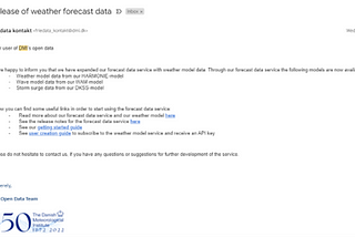 Open DMI Data — new release of forecast data