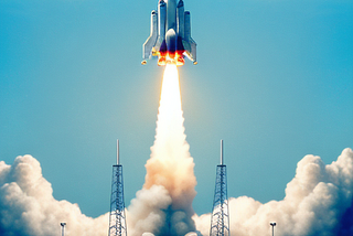 Rocket blasting off