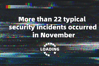 Inventory | More than 22 typical security incidents occurred in November