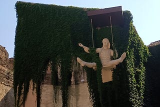 An installation inspired by Fellini’s The White Sheik at Rimini’s Castel Sisimondo [Photo: ©Vickey Maverick]