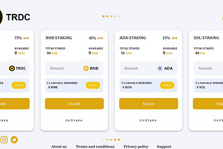 TRDC Stake , a new product added to the traders toolkit !