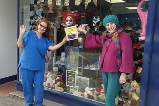 Art displays across windows of Haslingden bring a splash of colour to the streets during lockdown