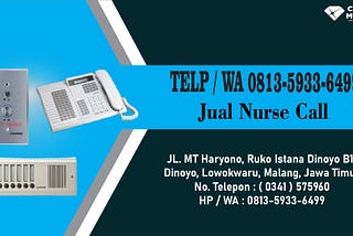 TELP/WA 0813–5933–6499, Distributor Nurse Call Bell System Commax Di Kota Surabaya