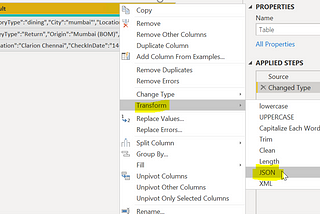 Parsing JSON, XML column in PowerBI