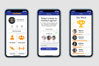 Screen showcase of the the Lean Crew iOS Application.