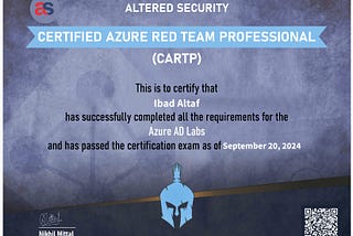 Certified Azure Red Team Professional (CARTP) Review