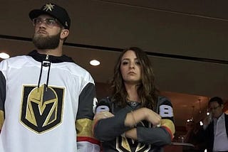 Bryce Harper acting like here cares about the Golden Knights during a playoff loss.