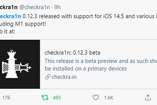 Checkra1n 0.12.3 beta Jailbreak Updated With Support for z`1iOS 14.5, M1 Macs