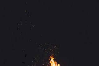 A night time bonfire at the Omega Institute October 2024