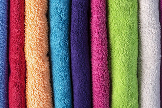 Stack of colorful clean towels