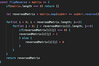 Solving the Flip and Invert Matrix Algorithm