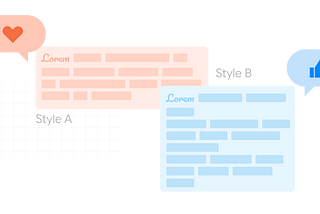 An illustration of two layouts where a paragraph is displayed, indicating different audiences’ views are diverged.