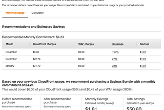 Savings suggestion